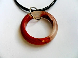 Lovely Red Jasper Gemstone Finger Ring and Cord / Chain Necklace d - Picture 1 of 4