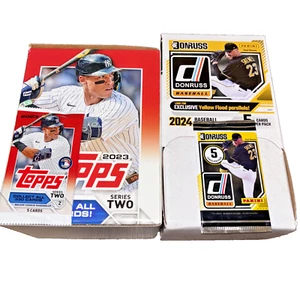 (1)2023 Topps Series 2 & (1) 2024 Donruss Baseball-5 Card Packs-Factory Sealed - Picture 1 of 3