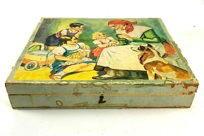 1920's Wood Block Puzzle 30 Blocks Make 6 Different Scenes Czechoslovakia - Image 1 of 4