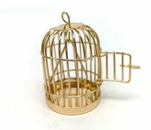 1:12 Puppenhaus Möbel Dekoration Miniatur Messingfarben Vogelkäfig - Bild 1 von 4