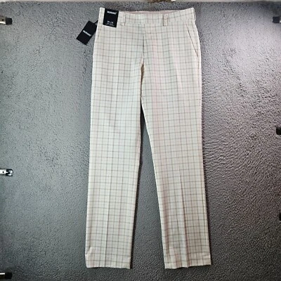 NWT Murano Pants Men 30x32 Alex Slim Fit Off-White Plaid Flat Front - Image 1 of 4