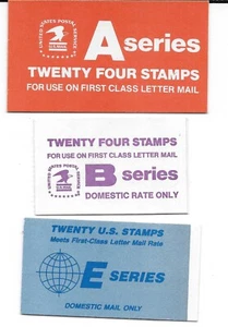 3 USPS Booklets of A + B + E Series USA STAMPS MNH - 2 unopened sealed - Picture 1 of 1