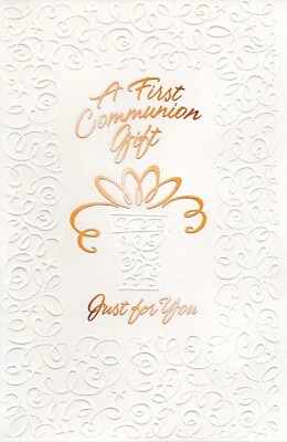 Elegant FIRST COMMUNION GIFT Card, "Just For You" — American Greetings +Envelope - Image 1 of 4
