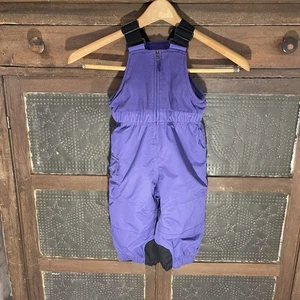 REI Tots Snow Bib Overalls 12 Months Purple Adjustable Straps Zipper Snow Fun ⛄️ - Picture 1 of 12