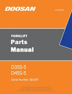 Daewoo Doosan D35S-5 D45S-5 Forklift Parts Catalog Manual SN SB1097 - Picture 1 of 1
