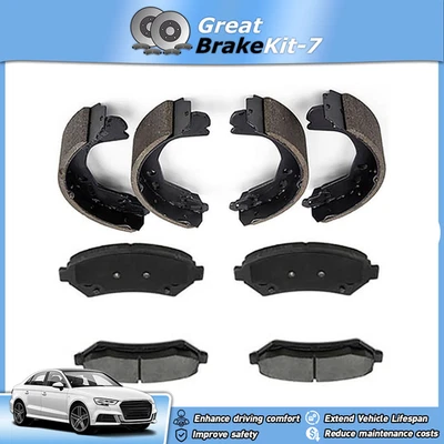Front & Rear Ceramic Brake Pads and Drum Shoes for Buick Century 3.1L 1997-2003 - Image 1 of 4