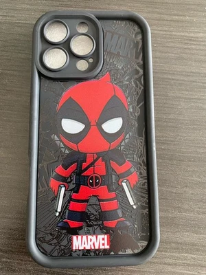 Funda de teléfono de silicona suave negra para iPhone 16 Pro Max Marvel Heroes DeadPool NUEVA Foto 1 de 2