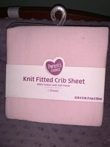 Parent's Choice FITTED CRIB SHEET Pink COTTON 200-Thread Count ~ New with Tags - Picture 1 of 2