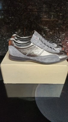 NWT Ecco Life Genuine Leather Sneakers  Walking Shoes Size 11 US Silver Titanium - Image 1 of 4