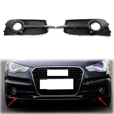 Pair Honeycomb Front Bumper Fog Light Grille Blk For AUDI A1 8X 2011-2014 - Imagem 1 de 4