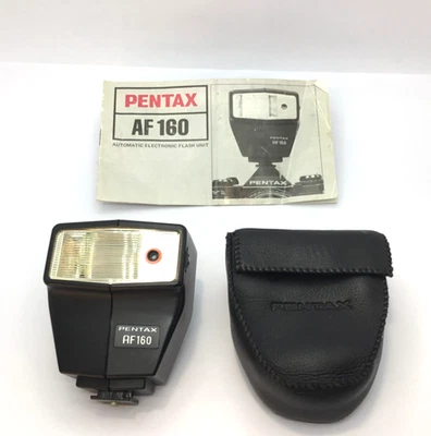 PENTAX AF 160 Automatic Electronic Flash Unit + Manual & Case - Made In Japan - Image 1 of 4