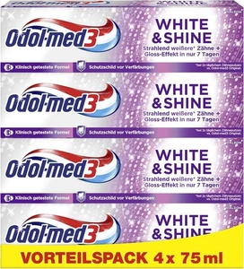 Odol-Med3 Zahnpasta White & Shine, Whitening/Zähne Aufhellen, 4X 75Ml - Bild 1 von 1