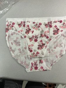 Victoria Secret High Leg Brief Panties Size Large Pink Floral - Picture 1 of 4