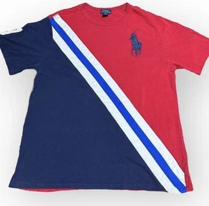 Polo Ralph Lauren Jungen XL 18-20 Colorblock Schärpe T-Shirt Big Pony rot marine - Bild 1 von 8