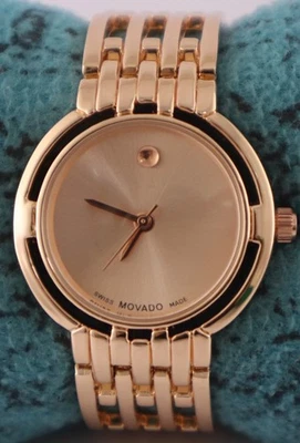 Reloj Pulsera Informal MOVADO Cuarzo Esfera Oro Rosa Todo Funcionando Mujeres "Mantente Elegante" Foto 1 de 4