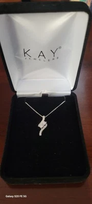 19" White 14K Gold Diamond Necklace & matching Earrings from Kay Jewelers - Image 1 of 4