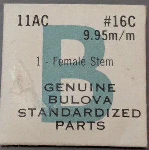 NOS NEW Genuine Bulova Cal. 11AC - # 16C  9.95 mm Female Stem - Watch Part - Picture 1 of 2
