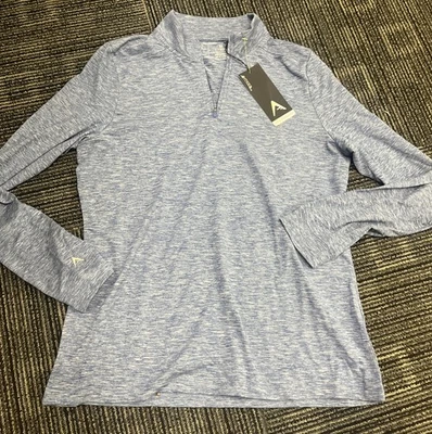 Pullover deportivo informal con cremallera 1/4 azul jaspeado de Antigua para mujer nuevo mediano Foto 1 de 4