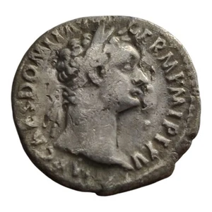 Moneda de plata antigua Imperio Romano Domiciano AR Denario 95-96 dC Minerva 12N - Imagen 1 de 2