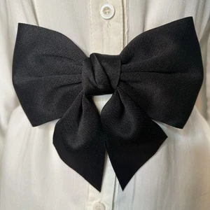 Black fabric bow elastic waistband belt - Picture 1 of 8