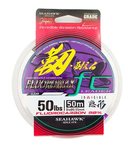 Seahawk FC Flurocarbon 90% Invisible Fishing Leader Line 50lb 50m 0.55mm Japan - Picture 1 of 2