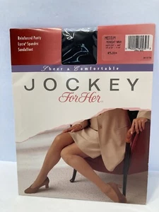 jockey reinforced panty midnight navy vintage pantyhose/size medium - Picture 1 of 7