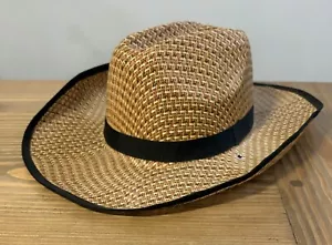 Sombrero de pesca vintage Western de paja vaquero sol jardinería talla grande - Imagen 1 de 4