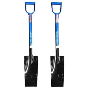 Wolverine DH-15SB All Steel D Handle Spade Shovel 15” Straight Blade Blue 2 Pack - Picture 1 of 1