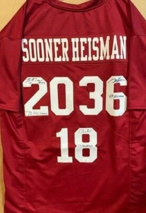 Oklahoma Sooners Signed Jersey (JSA COA) Billy Sims, Steve Owens & Jason White - Picture 1 of 10