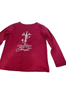Religiöse Feiertage Weihnachten Shirt. Rot Damengröße Large Cranberry Farbe - Bild 1 von 3