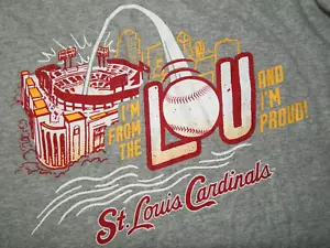 ST. LOUIS CARDINALS gray t shirt I'M FROM THE LOU & PROUD men's XL - Picture 1 of 5