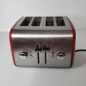 KitchenAid Model KMT4115ER0 4 Slice Stainless Steel Bread Toaster Red  - Picture 1 of 7
