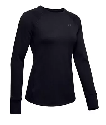 Under Armour  Womens UA ColdGear Base 4.0 Top Baselayer Crew Shirt, Black Xsmall - Image 1 of 4