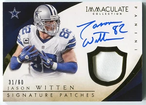 Jason Witten 2014 Panini Immaculate Collection Auto Signature Patches 31/60 Used - Picture 1 of 2