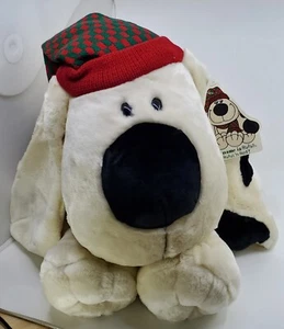 Rufus Dog Plush Tan Black Knit Hat 31 Inch Long Stuffed Animal Toy Christmas - Picture 1 of 12