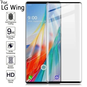 Film Verre Trempé Courbé 3D Coque Intégrale Protecteur d'écran pour LG Wing 5G - Photo 1 sur 5