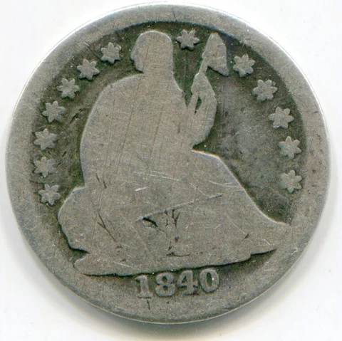 US Seated Half Dime 1840-O no drapery type   lotjun4704 Cover