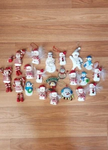 Vintage flacher Schneemann Weihnachtsschmuck Set Schneemänner Weihnachtsdeko Winter 02 - Bild 1 von 6