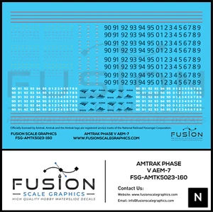 N Scale Amtrak Phase V AEM-7 Locomotive Decal Set - Picture 1 of 3