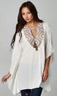 Lovestitch Embroidered Kaftan Top - Coral Sz S/M