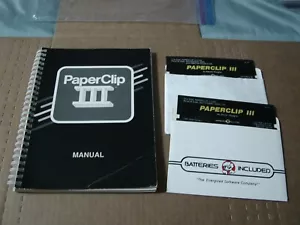 Commodore PAPERCLIP III 5.25" Disk with Manual Tested Working Batteries Included - Photo 1/12