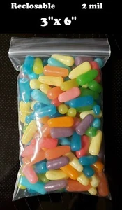 200 - 3" x 6" ZIP SEAL BAGS CLEAR 2 MIL PLASTIC RECLOSABLE TOP LOCK MINI BAGGIES - Picture 1 of 1