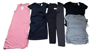 Lot of 6 New Maternity items Two Dresses, 2 pr leggings & 2 Tops Size XS/S NWT - Picture 1 of 9