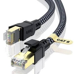Câble Ethernet 35M RJ45 Cat 8 Câble Réseau 40Gbps 2000MHz Haut Débit S/FTP Câ... - Photo 1/7