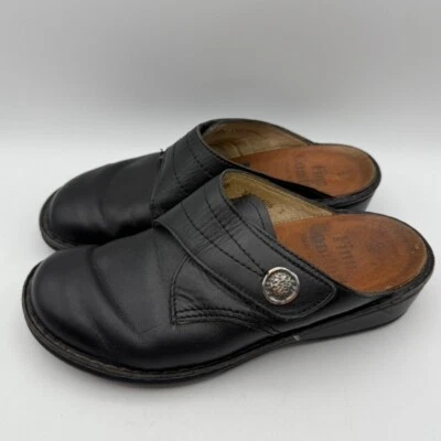 Zuecos de cuero Finn Comfort deslizables cómodos ajustables negros talla 38 EE. UU. 7,5-8 Foto 1 de 4