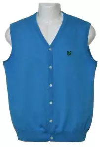 Lyle and Scott Pullover Weste Baumwolle Türkis Herren Größe Slim Medium - Bild 1 von 2