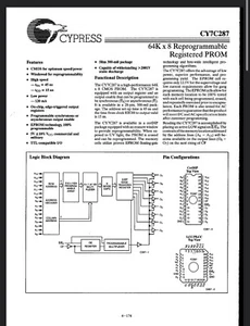 Cypress CY7C287-45PC (64K x 8) OTP , FACTORY CYPRESS, NEW 28P PDIP X 1 PC - Picture 1 of 2
