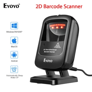 Eyoyo 2D Desktop Barcode Scanner Automatic Image Scan USB Wired Platform Scanner - Picture 1 of 13