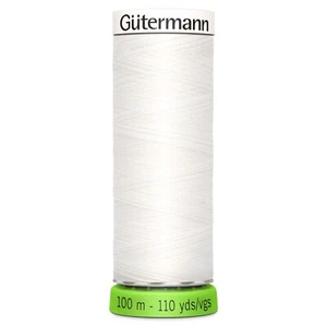 Polyester Recycelt Gewinde Gutermann Eco Freundlich 100m Spule Alle Nähen - Weiß - Bild 1 von 1