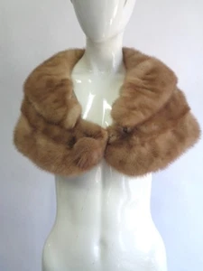 EXCELLENT CANADIAN PASTEL MINK FUR STOLE WRAP SCARF WOMEN WOMAN SIZE 9" X 38" - Picture 1 of 1